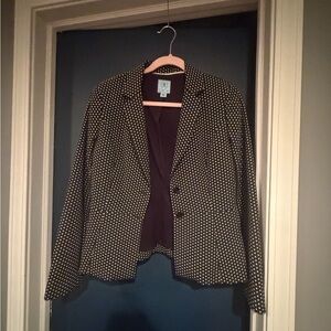 CeCe Black and White Polka Dot Blazer